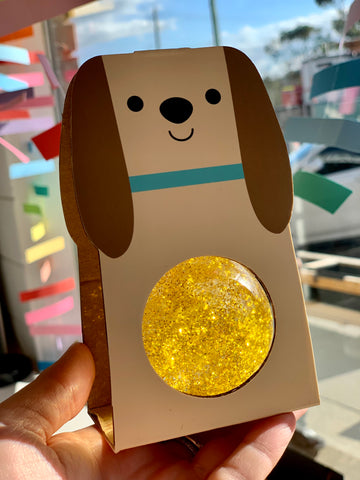 Rex London Glitter Bouncy Ball - Gold Dog