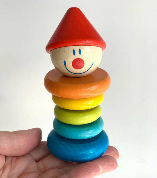 Wooden Clown Rattle