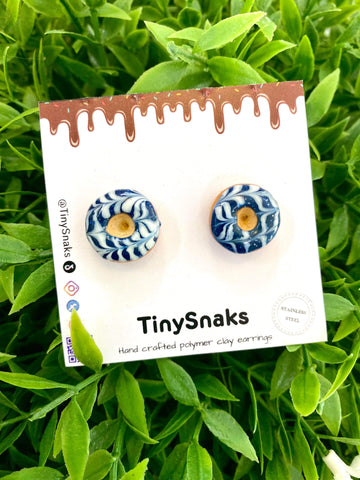 Tiny Snaks - Blueberry Donut Earrings