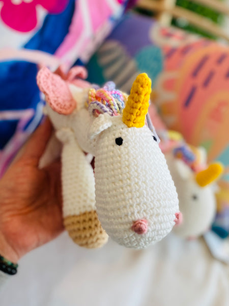 Rainbow Unicorn -  Cotton Crochet Plush Toy