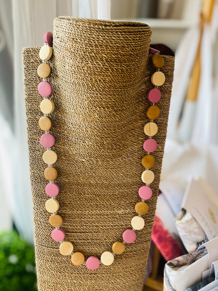 Handmade Wooden Disc Necklaces