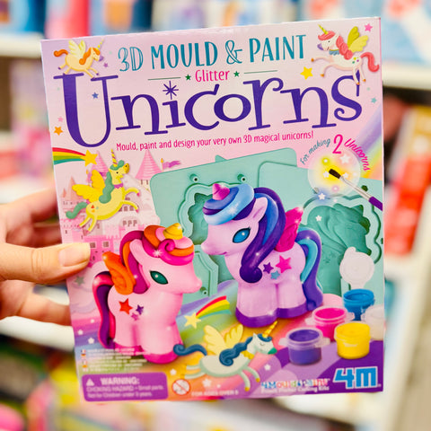 3D Mould & Paint Kit- Glitter Unicorns