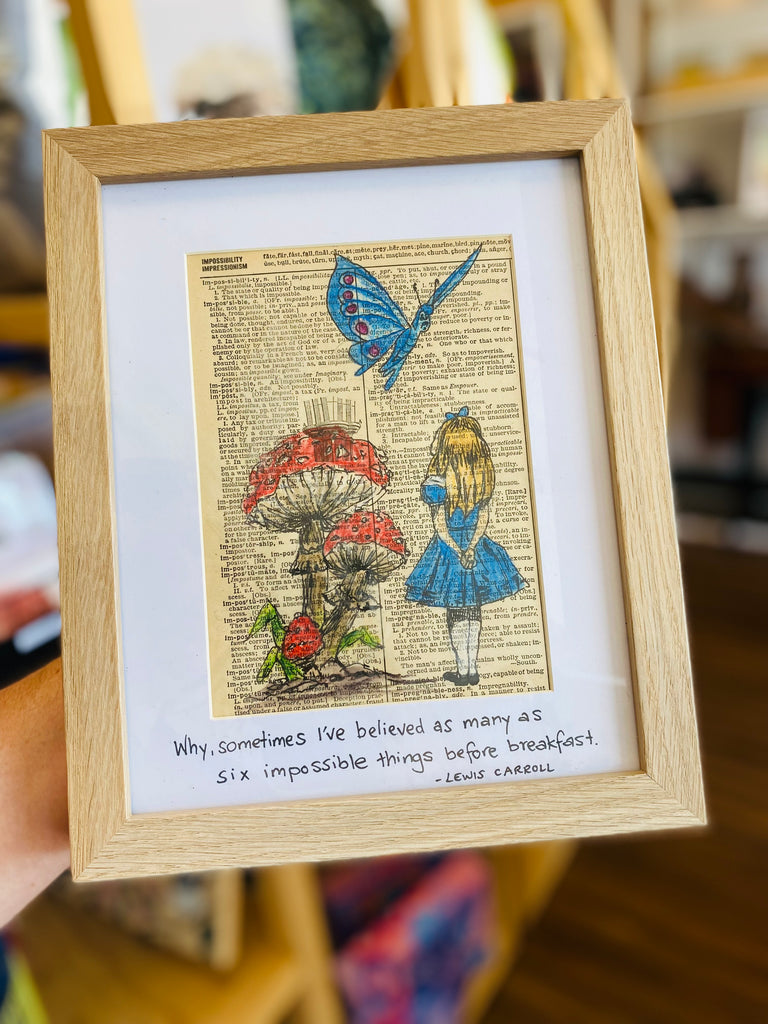 Art By Meredith - Alice in Wonderland A5 Wooden Frame