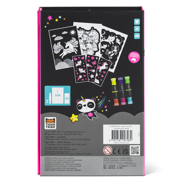 Neon Colouring Set - Unicorns and Friends