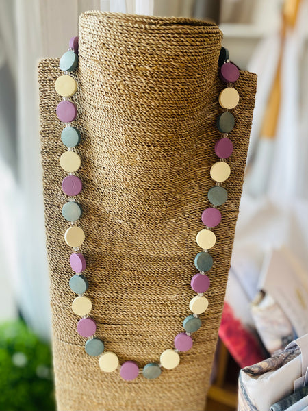 Handmade Wooden Disc Necklaces