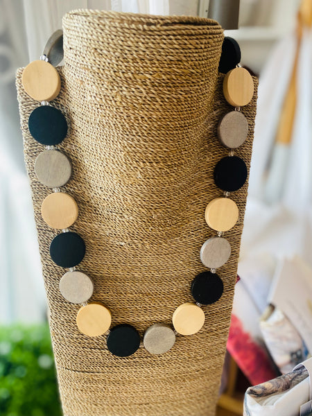 Handmade Wooden Disc Necklaces