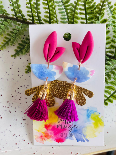 Little Muse Creations - Large Clay Dangle with Tassel