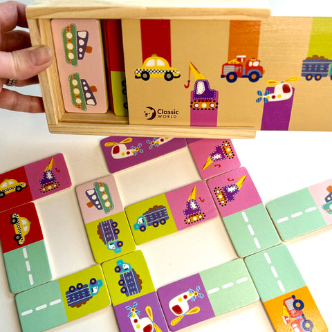 Traffic Mix & Match Wooden Dominoes