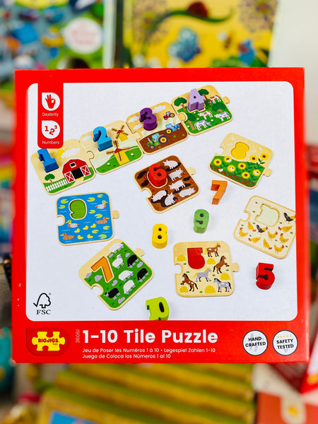 Bigjigs Toys - 1-10 Tile Puzzle