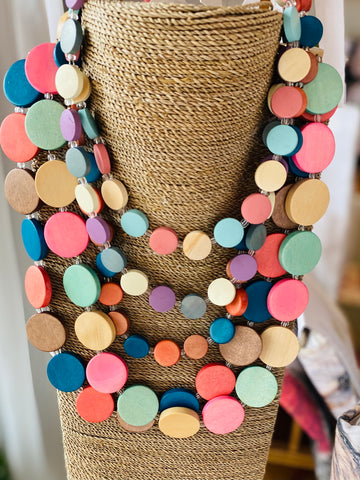 Handmade Wooden Disc Necklaces