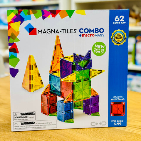 MAGNA-TILES - Combo + microMAGS - 62 Piece Set