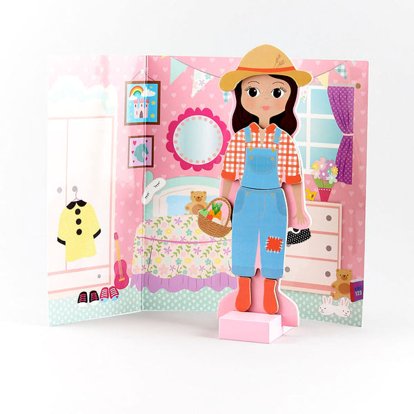 Wooden Magnetic Dress-Up Doll – Sophia