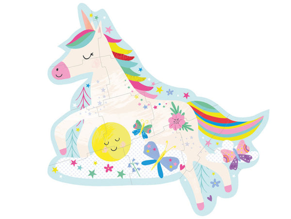 Floss & Rock 12 Pc Shaped Jigsaw Puzzle – Rainbow Unicorn