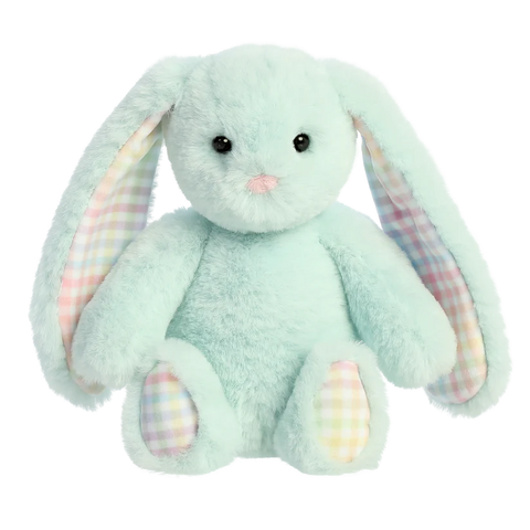 Petite Vous Millie the Rainbow Gingham Bunny Plush Mint