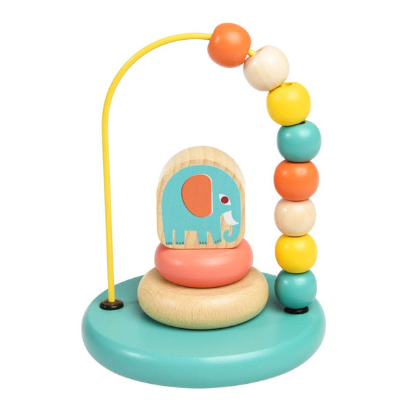 Rex London Wooden Toy – Wild Wonders Mini Bead Loop & Stacker