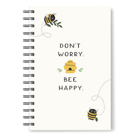 Spiral Hardcover Notebook Journal - Bee Happy