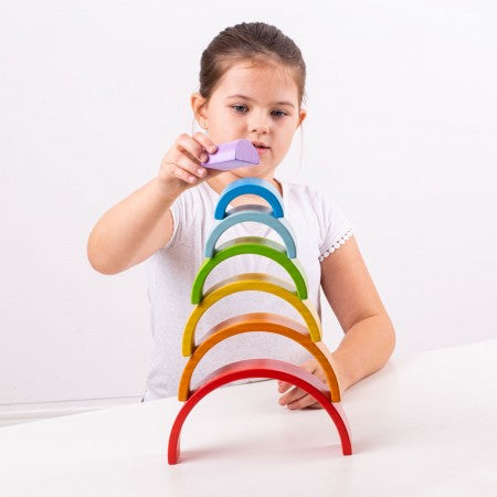 Bigjigs Toys - Wooden Stacking Rainbow - Small