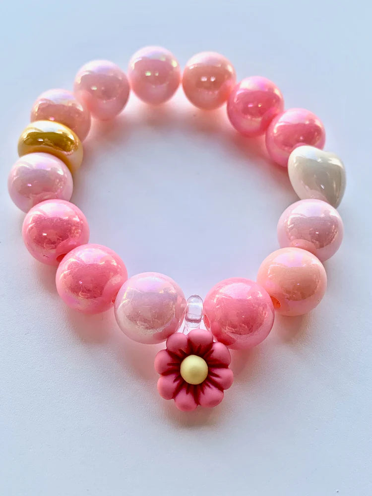 Pink Flower Bracelet